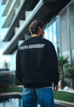 Kışlık Bisiklet Yaka Oversize Baskılı SweatShirt - Siyah - Görsel 2