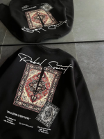 Bisiklet Yaka Baskılı SweatShirt - Siyah - Görsel 3