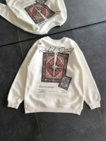 Bisiklet Yaka Baskılı SweatShirt - Beyaz - Görsel 2