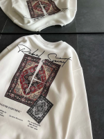 Bisiklet Yaka Baskılı SweatShirt - Beyaz - Görsel 3