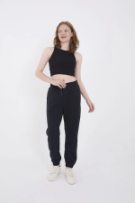 Üç İplik Basic Lastikli Eşofman Pantolon - Lacivert - Görsel 2