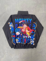 Unisex Fermuarlı Dijital Baskılı Rüzgarlik - Siyah - Görsel 2