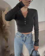 Yıkamalı Crop - Görsel 3