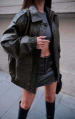 Suni Deri Pilot Ceket - Görsel 2