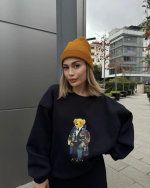 Bisiklet Yaka Üç İplik Sweat Takım - Siyah - Görsel 2