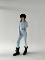 Kemer Detaylı Fermuarlı Tulum - Bebe Mavisi - Görsel 2