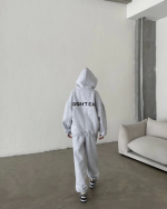 Nakış İşlemeli Üç İplik Sweat Takım- Gri - Görsel 2