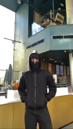 Samuray ZIP Fermuarlı Kapüşonlu SweatShirt- Siyah - Görsel 3