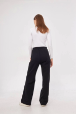 İki Iplik Bol Paça Eşofman Pantalon - Siyah - Görsel 3