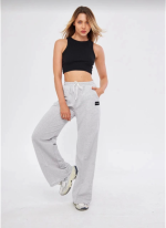 İki Iplik Bol Paça Eşofman Pantalon - Gri - Görsel 2