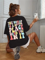 Bisiklet Yaka Baskılı T-shirt - Siyah - Görsel 3