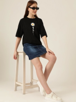 Baskılı T-shirt - Siyah - Görsel 2