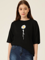 Baskılı T-shirt - Siyah - Görsel 3