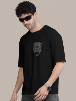 Erkek Baskılı Oversize T-shirt - Siyah - Görsel 3
