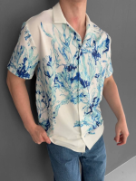 İki İplik Kumaş Baskılı Gömlek - Beyaz - Görsel 2