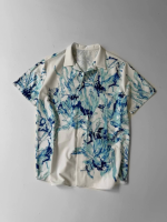 İki İplik Kumaş Baskılı Gömlek - Beyaz - Görsel 3