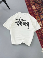 Erkek Baskılı Oversize T-shirt - Beyaz - Görsel 2