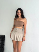 Ayrobin Şortlu Etek - Bej - Görsel 3