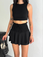 Ayrobin Şortlu Etek - Siyah - Görsel 2