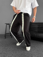 İki İplik Kumaş Şeritli Alt Esofman - Siyah