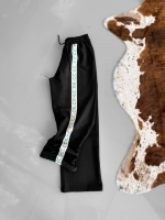 İki İplik Kumaş Şeritli Alt Esofman - Siyah - Görsel 2