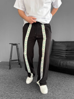 İki İplik Kumaş Şeritli Alt Esofman - Siyah - Görsel 3