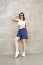 Osy Modal Yumuşak Dokulu Kumaş Kısa Şort - Mavi - Görsel 2