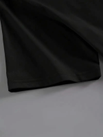 Baskılı Oversize Bisiklet Yaka T-shirt - Siyah - Görsel 2