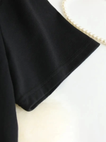 Baskılı Oversize Bisiklet Yaka T-shirt - Siyah - Görsel 2