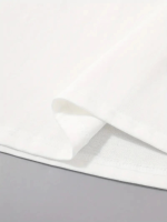 Baskılı Oversize Bisiklet Yaka T-shirt - Beyaz - Görsel 2