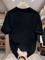 Baskılı Oversize Bisiklet Yaka T-shirt - Beyaz - Görsel 3