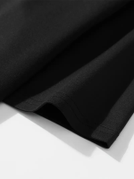 Baskılı Oversize Bisiklet Yaka T-shirt - Siyah - Görsel 3