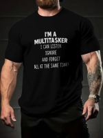 Baskılı Oversize Bisiklet Yaka T-shirt - Siyah