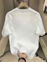 Baskılı Oversize Bisiklet Yaka T-shirt - Beyaz - Görsel 2