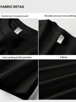 Baskılı Oversize Bisiklet Yaka T-shirt - Siyah - Görsel 3