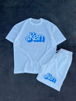 Erkek Baskılı İkili Şort Takım - Beyaz - Görsel 2