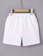 Beli Lastikli Baskılı Mini Şort - Beyaz - Görsel 2