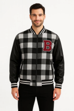 Kolları Suni Deri Içi Astarlı Oduncu Kolej Içi Ceket - Gri - Görsel 2