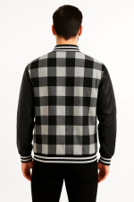 Kolları Suni Deri Içi Astarlı Oduncu Kolej Içi Ceket - Gri - Görsel 3