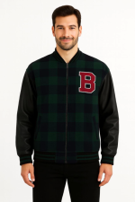 Kolları Suni Deri Içi Astarlı Oduncu Kolej Içi Ceket - Haki - Görsel 3