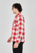 Erkek Uzun Kollu Oduncu Gömlek - Kırmızı - Görsel 2