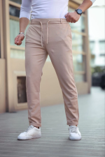 Erkek Diagonel Mikro Dokulu Cepli Beli Lastilki Pantolon - Gri - Görsel 2