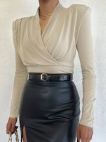 Vatkalı Kruvaze Model Sandy Bluz-Bej - Görsel 3
