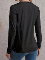 Kadın Uzun Kollu Bisiklet Yaka Kalp Desenli Bluz - Görsel 2