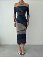 Sevilla Madonna Yaka Tül Elbise - Görsel 2