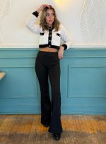 Kadın Yüksek Bel Ispanyol Paça Dalgıç Tayt - Görsel 2