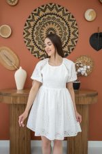 Beyaz Fisto Elbise - Görsel 2