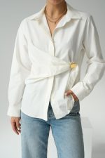 Bağlamalı Gömlek - Ekru - Görsel 3