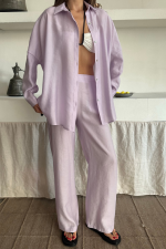 GÖMLEK - PANTOLON TAKIM - Lila - Görsel 2