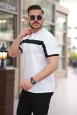 Erkek şerit Detaylı Kısa Kollu T-shirt - Görsel 2